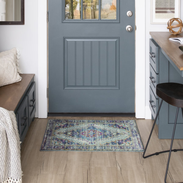 Bungalow Rose Menard Oriental Area Rug in Teal And Purple & Reviews